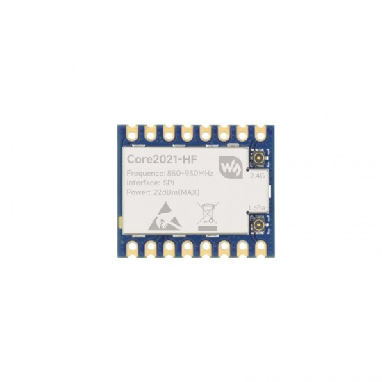 Waveshare Core2021-HF Dual-Band LoRa Module, Based on LR2021 Transceiver, Supports 850 ~ 930MHz, 2.4GHz And 1.5~2.5GHz Frequency Bands, Low-power And Multi-protocol IoT LoRaWAN Module (Unsolder Version)