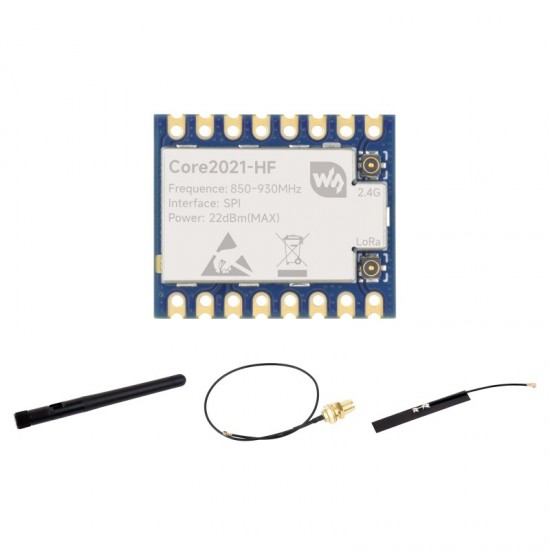 Waveshare Core2021-HF Dual-Band LoRa Module, Based on LR2021 Transceiver, Supports 850 ~ 930MHz, 2.4GHz And 1.5~2.5GHz Frequency Bands, Low-power And Multi-protocol IoT LoRaWAN Module (Unsolder Version)