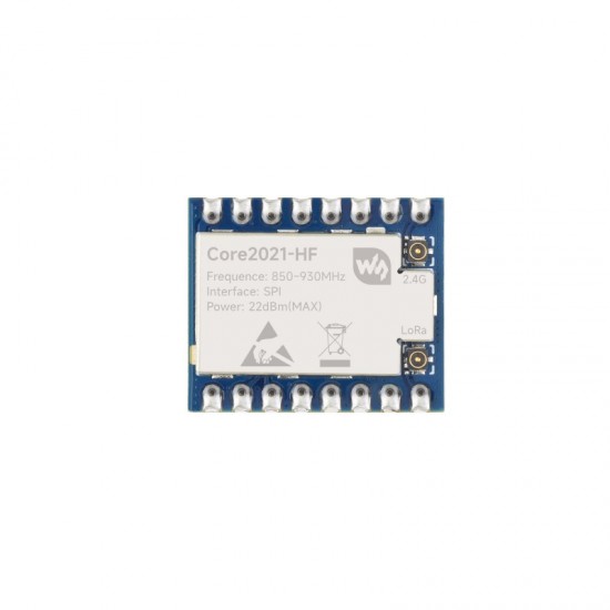 Waveshare Core2021-HF Dual-Band LoRa Module, Based on LR2021 Transceiver, Supports 850 ~ 930MHz, 2.4GHz And 1.5~2.5GHz Frequency Bands, Low-power And Multi-protocol IoT LoRaWAN Module (Solder Version)
