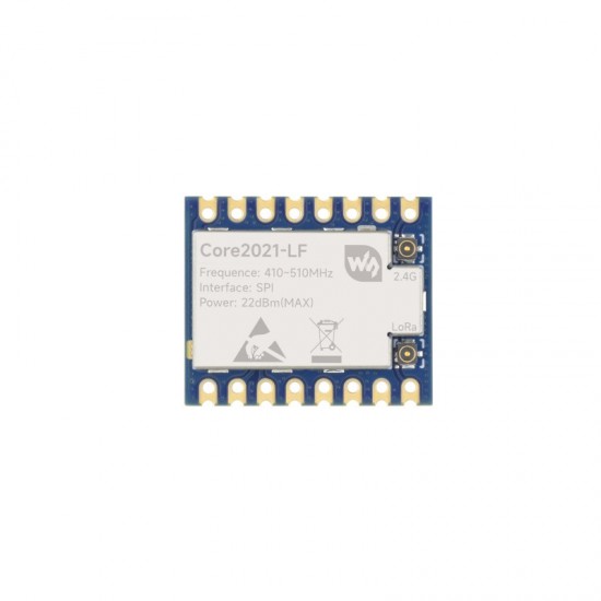Waveshare Core2021-LF Dual-Band LoRa Module, Based on LR2021 Transceiver, Supports 410 ~ 510MHz, 2.4GHz And 1.5~2.5GHz Frequency Bands, Low-power And Multi-protocol IoT LoRaWAN Module (Unolder Version)