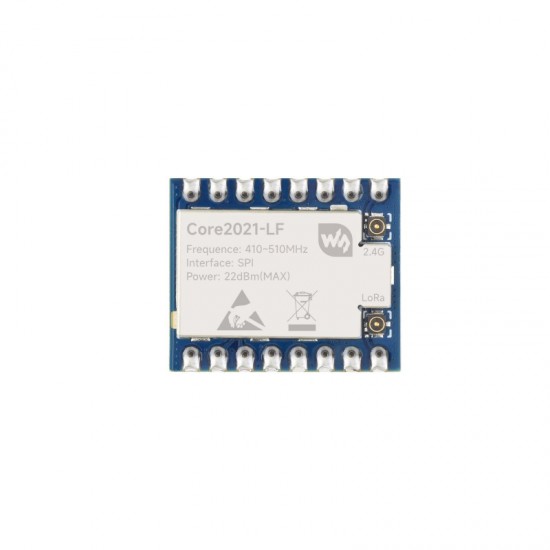 Waveshare Core2021-LF Dual-Band LoRa Module, Based on LR2021 Transceiver, Supports 410 ~ 510MHz, 2.4GHz And 1.5~2.5GHz Frequency Bands, Low-power And Multi-protocol IoT LoRaWAN Module (Solder Version) Waveshare Core2021-LF Dual-Band LoRa Module, Based on LR2021 Transceiver, Supports 410 ~ 510MHz, 2.4GHz And 1.5~2.5GHz Frequency Bands, Low-power And Multi-protocol IoT LoRaWAN Module (Solder Version)