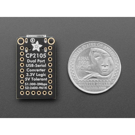Adafruit CP2105 Friend - USB to Dual UART Serial Converters (MPN:6065)