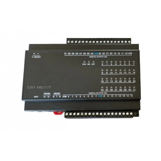 ComWinTop CWT-MB317T (II)-S 32-Channel NPN Digital Output Modbus RTU/TCP IO Module with RS485, RS232 & Ethernet Support ComWinTop CWT-MB317T (II)-S 32-Channel NPN Digital Output Modbus RTU/TCP IO Module with RS485, RS232 & Ethernet Support