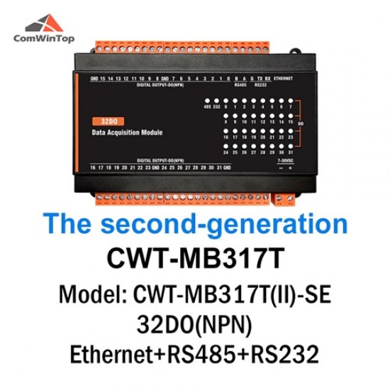 ComWinTop CWT-MB317T(II)-SE 32-Channel Digital Output + Ethernet + RS485 + RS232 Industrial Modbus Digital Output Controller ComWinTop CWT-MB317T(II)-SE 32-Channel Digital Output + Ethernet + RS485 + RS232 Industrial Modbus Digital Output Controller