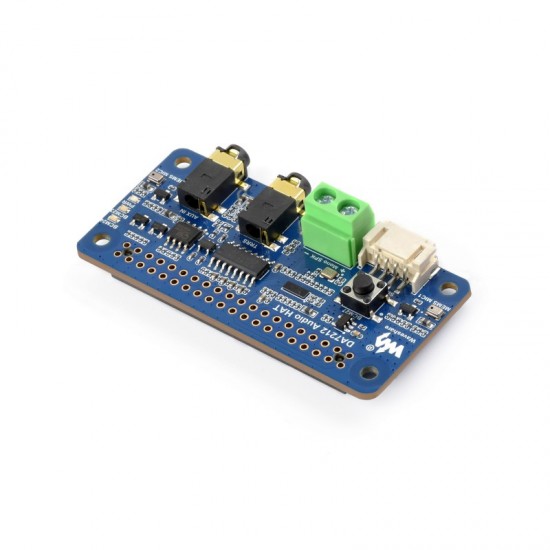 Waveshare DA7212 I2S Audio Board For Raspberry Pi, Stereo Encoding/Decoding, Onboard Dual Microphones, Compatible With Raspberry Pi Series Boards, with 8Ω 5W Speakers