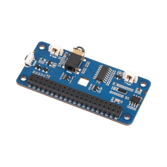 Waveshare DA7212 I2S Audio HAT Type B for Raspberry Pi, Stereo encoding/decoding, Onboard speaker headers and EEPROM chip, Supports rich audio processing functions, compatible with Raspberry Pi series boards