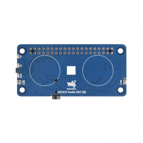 Waveshare DA7212 I2S Audio HAT Type B for Raspberry Pi, Stereo encoding/decoding, Onboard speaker headers and EEPROM chip, Supports rich audio processing functions, compatible with Raspberry Pi series boards