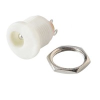 DC-022 5.5mm x 2.1mm Panel Mount Type DC Jack Connector - White Color 