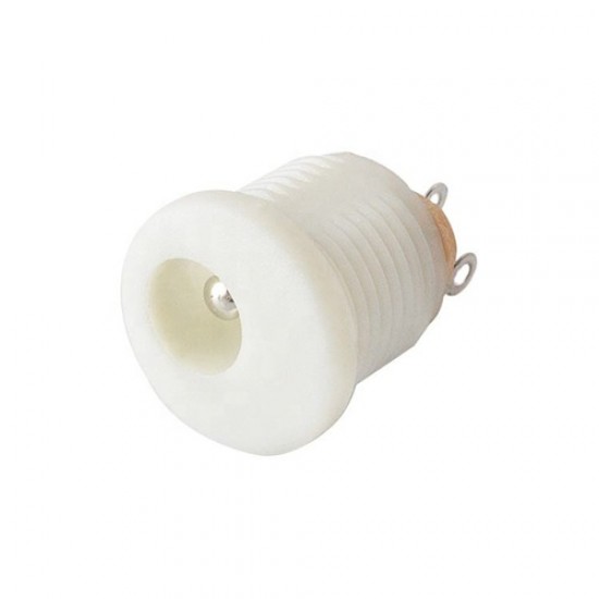 DC-022 5.5mm x 2.1mm Panel Mount Type DC Jack Connector - White Color DC-022 5.5mm x 2.1mm Panel Mount Type DC Jack Connector - White Color