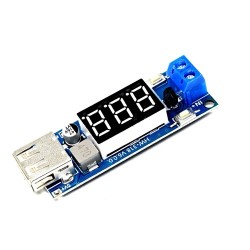 DC-DC 4.5–40V to 5V 2A USB Step-Down Converter Module with Voltmeter Display