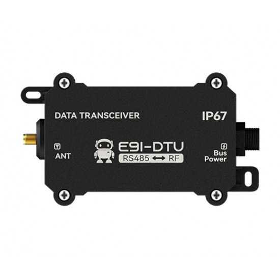 EBYTE E91-DTU(400SL30) Industrial LoRa RS485 Wireless DTU – 433MHz, 30dBm, IP67 Waterproof, 8KM Range, M12 Interface