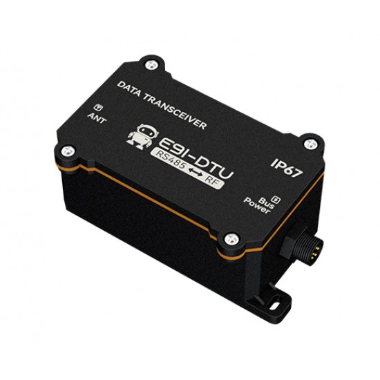 EBYTE E91-DTU(400SL30) Industrial LoRa RS485 Wireless DTU – 433MHz, 30dBm, IP67 Waterproof, 8KM Range, M12 Interface