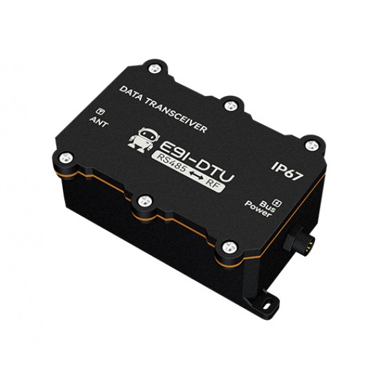 EBYTE E91-DTU(400SL37) Industrial LoRa RS485 Wireless DTU – 433MHz, 37dBm, IP67 Waterproof, 25KM Range, M12 Interface