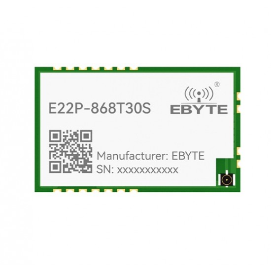 Ebyte E22P-868T30S 30dBm 868MHz LoRa Wireless Transceiver Module - 10km Communication Range IPEX-1 Antenna Ebyte E22P-868T30S 30dBm 868MHz LoRa Wireless Transceiver Module - 10km Communication Range IPEX-1 Antenna