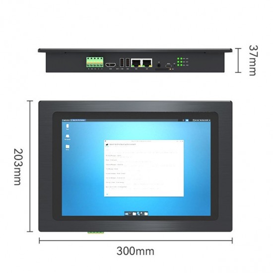 IOTROUTER EC300P-LAN 10.1inch Touchscreen Multi-Interface ARM Industrial Computer - Based on Rockchip RK3562J  - 2GB RAM + 16GB eMMC - Support Linux OS