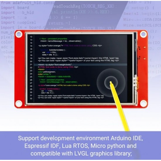 ELECROW CrowPanel 3.5inch HMI ESP32 Display 480x320 SPI TFT LCD Touch Screen Compatible with Arduino/LVGL/ PlatformIO/Micropython-Without Acrylic Case [MPN: DIS05035H-1]