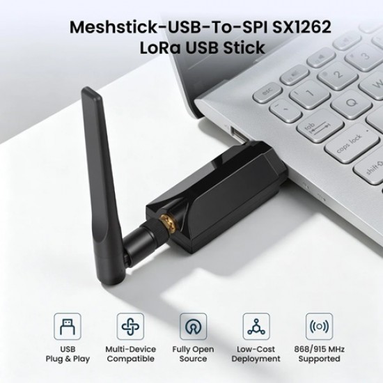 Elecrow Meshstick USB-To-SPI SX1262 TCXO LoRa USB Stick USB Plug-and-Play Meshtastic/LoRa Mesh Node Elecrow Meshstick USB-To-SPI SX1262 TCXO LoRa USB Stick USB Plug-and-Play Meshtastic/LoRa Mesh Node