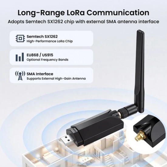 Elecrow Meshstick USB-To-SPI SX1262 TCXO LoRa USB Stick USB Plug-and-Play Meshtastic/LoRa Mesh Node Elecrow Meshstick USB-To-SPI SX1262 TCXO LoRa USB Stick USB Plug-and-Play Meshtastic/LoRa Mesh Node