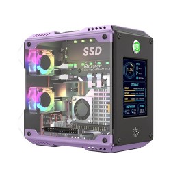 Elecrow PiTower Gen 2 Mini PC Case with 2.8inch IPS Screen | Dual SSD Slot Designed for Raspberry Pi 5 (MPN: MOA01102D)