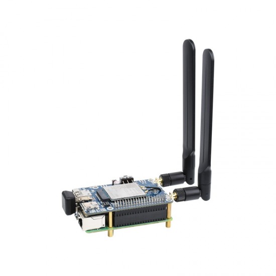 EM06-E LTE Cat-6 HAT for Raspberry Pi, Dual Antennas LTE-A, Multi Regions Multi Band, GNSS