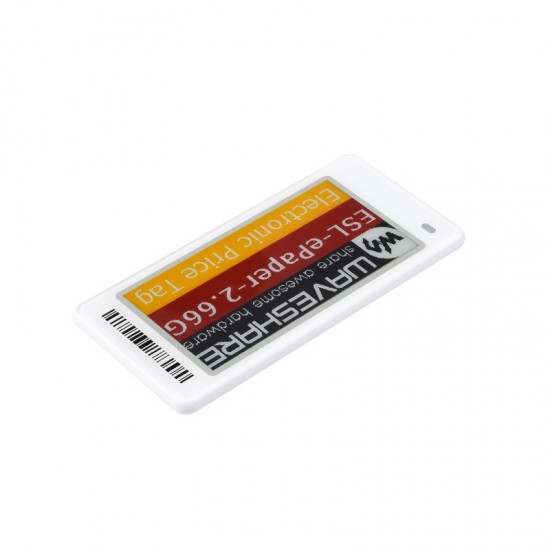 2.66inch Dot Matrix ESL Series E-Paper Display Module With Battery & ABS Case, 296x152 Pixels, Red/Yellow/Black/White Color