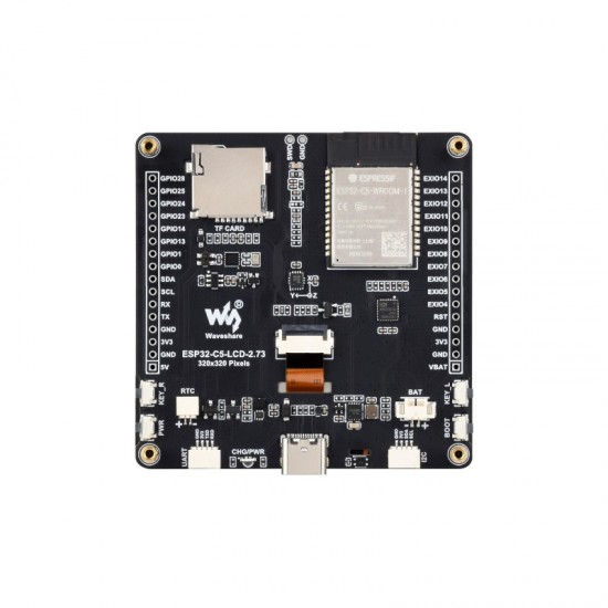 Waveshare ESP32-C5 2.73inch LCD Display Development Board, 32-bit RISC-V Processor, 320 × 320 Resolution, 262K Color, Supports Dual-band 2.4GHz/5GHz Wi-Fi And Bluetooth 5 (LE) [Battery Not Included]