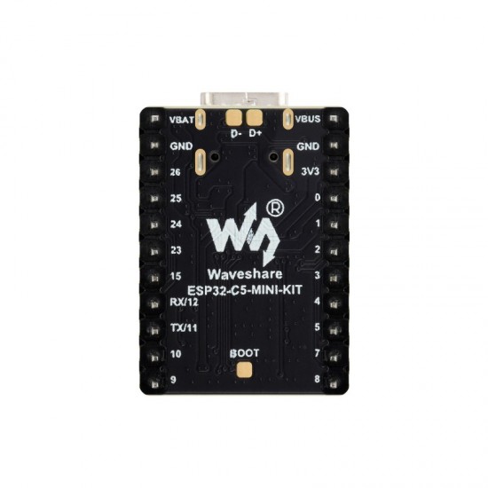 Waveshare ESP32-C5 Mini Dual-band Wi-Fi 6 Development Board, 240MHz Single-core Processor, Onboard ESP32-C5-MINI-1 Series Module - External FPC Antenna - Solder Version Waveshare ESP32-C5 Mini Dual-band Wi-Fi 6 Development Board, 240MHz Single-core Processor, Onboard ESP32-C5-MINI-1 Series Module - External FPC Antenna - Solder Version
