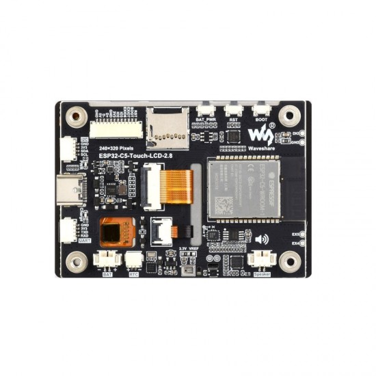 Waveshare ESP32-C5 2.8inch IPS Capacitive Touch Display Development Board, 240 × 320 Resolution, 5-Point Touch, 262K Color, Integrated 2.4GHz/5GHz Dual-band Wi-Fi And Bluetooth 5 (LE) [Battery Not Included]