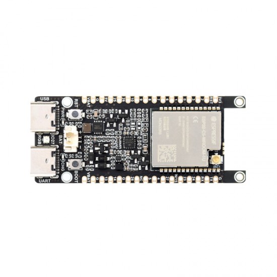 Waveshare ESP32-C5 Dual-Band Wi-Fi 6 Development Board, 240MHz RISC-V Processor, 32MB Flash & 8MB PSRAM, ESP32-C5-WROOM-1 Series Module, Multi-Protocol RISC-V MCU, With External Dual-band Wi-Fi Antenna (Unsolder Version)