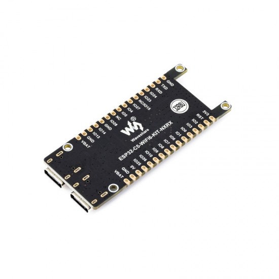Waveshare ESP32-C5 Dual-Band Wi-Fi 6 Development Board, 240MHz RISC-V Processor, 32MB Flash & 8MB PSRAM, ESP32-C5-WROOM-1 Series Module, Multi-Protocol RISC-V MCU, With External Dual-band Wi-Fi Antenna (Unsolder Version)