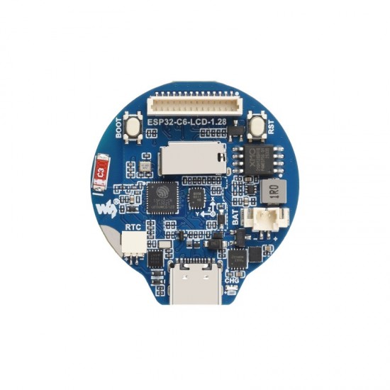 Waveshare ESP32-C6 1.28inch LCD Display Development Board, 240 × 240 resolution, 65K color, Supports 2.4GHz Wi-Fi 6 and Bluetooth 5 [Without Case]