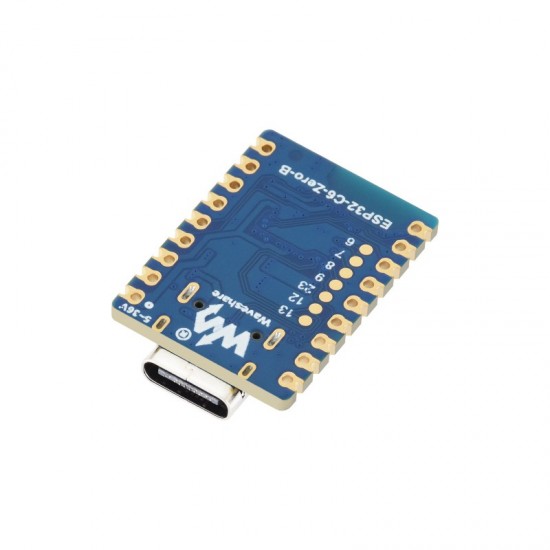 Waveshare ESP32-C6 Mini Wi-Fi 6 Development Board Type B, 5 ~ 36V Wide Voltage Power Supply, Supports Bluetooth 5, IEEE 802.15.4 (Zigbee 3.0 and Thread) - UnSolder Version Waveshare ESP32-C6 Mini Wi-Fi 6 Development Board Type B, 5 ~ 36V Wide Voltage Power Supply, Supports Bluetooth 5, IEEE 802.15.4 (Zigbee 3.0 and Thread) - UnSolder Version