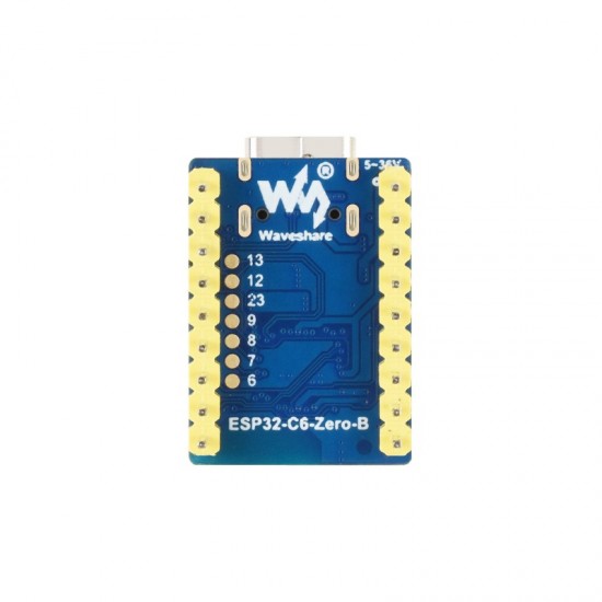 Waveshare ESP32-C6 Mini Wi-Fi 6 Development Board Type B, 5 ~ 36V Wide Voltage Power Supply, Supports Bluetooth 5, IEEE 802.15.4 (Zigbee 3.0 and Thread) - Solder Version Waveshare ESP32-C6 Mini Wi-Fi 6 Development Board Type B, 5 ~ 36V Wide Voltage Power Supply, Supports Bluetooth 5, IEEE 802.15.4 (Zigbee 3.0 and Thread) - Solder Version