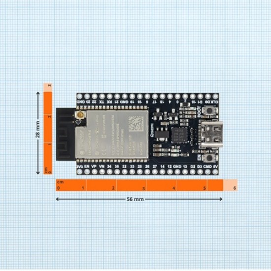 7Semi ESP32-DEVKIT-IE-N16R8 WROVER Wifi BLE Development Board, 16MB Flash, 8MB PSRAM (MPN:DC-10132)