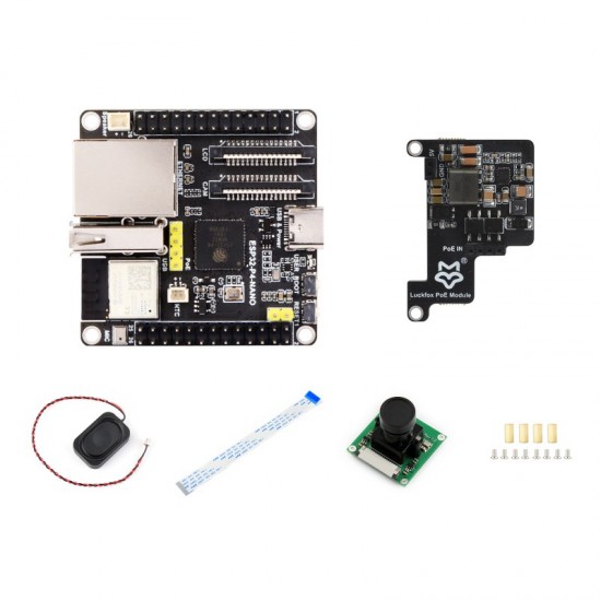 ESP32-P4-NANO Kit Development Board, Based On ESP32-P4 Chip With RISC-V Dual-core And Single-core Processors, Supports Wi-Fi 6 And Bluetooth 5 With Camera, FFC Cable, PoE Module & 8Ω 2W Speaker