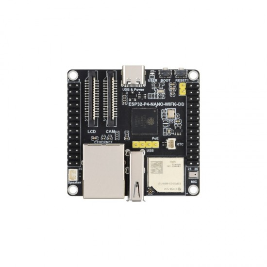 Waveshare ESP32-P4-NANO-WIFI6-DB-KIT-B Development Board, RISC-V Dual-Core 400MHz + Single-Core 40MHz, Dual-Band Wi-Fi 6 and BLE 5 with PoE Module & Accessories Waveshare ESP32-P4-NANO-WIFI6-DB-KIT-B Development Board, RISC-V Dual-Core 400MHz + Single-Core 40MHz, Dual-Band Wi-Fi 6 and BLE 5 with PoE Module & Accessories