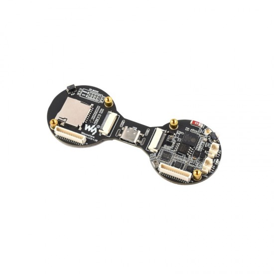 ESP32-S3 1.28inch Double Eye Round (No Touch) LCD AIoT Development Board, Onboard Dual 1.28inch IPS Displays, 240 × 240 Resolution, Dual-core 240MHz Processor, Supports Wi-Fi / Bluetooth 5