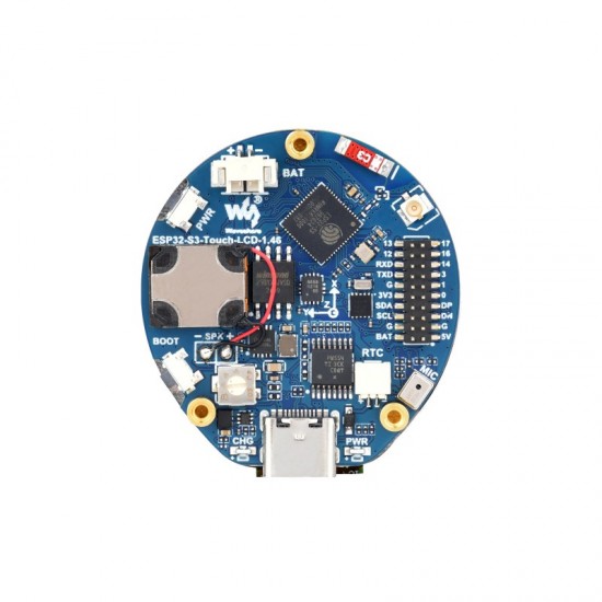 ESP32-S3 1.46inch Round Display Development Board, 412×412, Supports WiFi & Bluetooth, Accelerometer And Gyroscope Sensor, Onboard Speaker And Microphone