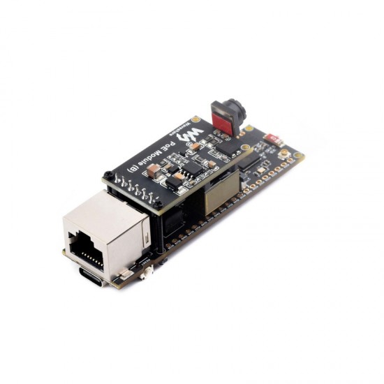 ESP32-S3 Ethernet Development Board, 10/100Mbps RJ45 Ethernet port, Wi-Fi & Bluetooth Support, 240MHz Dual Core Processor With OV2640 Camera & PoE Module