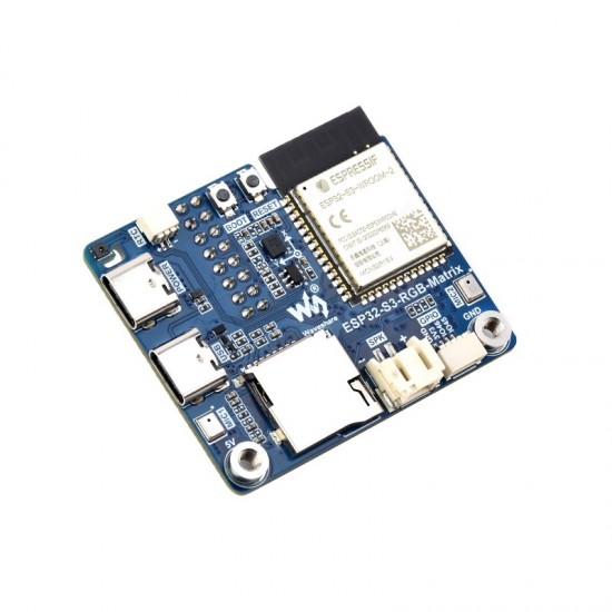 Waveshare ESP32-S3 RGB Matrix Driver Board, Onboard Dual Microphones Array, Supports 2.4 GHz Wi-Fi And Bluetooth 5 (BLE), Supports AI Voice Interaction Waveshare ESP32-S3 RGB Matrix Driver Board, Onboard Dual Microphones Array, Supports 2.4 GHz Wi-Fi And Bluetooth 5 (BLE), Supports AI Voice Interaction