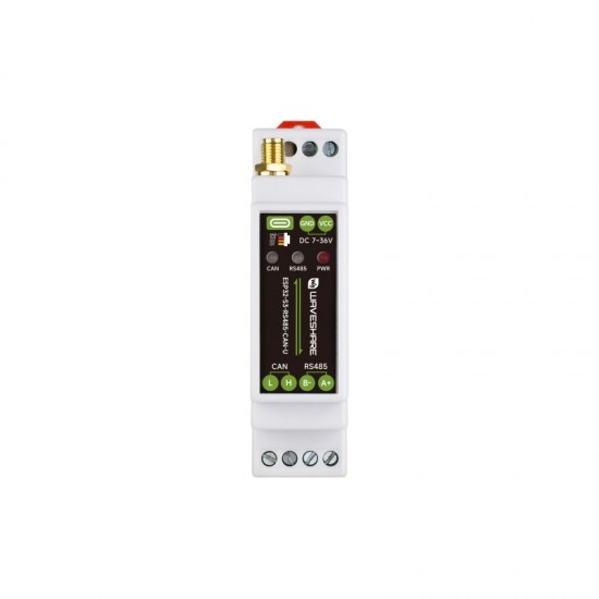 Waveshare Industrial ESP32-S3 Control Board With RS485 And CAN Communication Interfaces, Supports Wi-Fi / Bluetooth, Built-in Multiple Protection Circuits With External Antenna