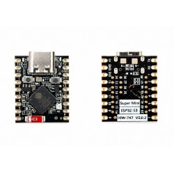 ESP32-S3 Supermini Development Board with WiFi + Bluetooth 5 LE – Compact IoT Board with 4MB Flash, 2MB PSRAM, USB-C,  LiPo Charging – HW-747
