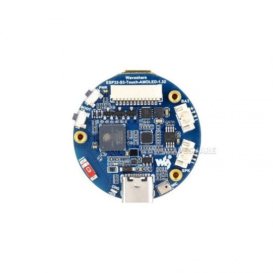 Waveshare ESP32-S3 1.32inch AMOLED Round Touch Display Development Board, 466×466 Pixels, QSPI Interface, Supports Wi-Fi and Bluetooth 5 Waveshare ESP32-S3 1.32inch AMOLED Round Touch Display Development Board, 466×466 Pixels, QSPI Interface, Supports Wi-Fi and Bluetooth 5