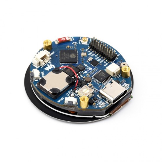 ESP32-S3 1.46inch Round Display Development Board, 412×412, Supports WiFi & Bluetooth, Accelerometer And Gyroscope Sensor, Onboard Speaker And Microphone with Protective Cover Glass