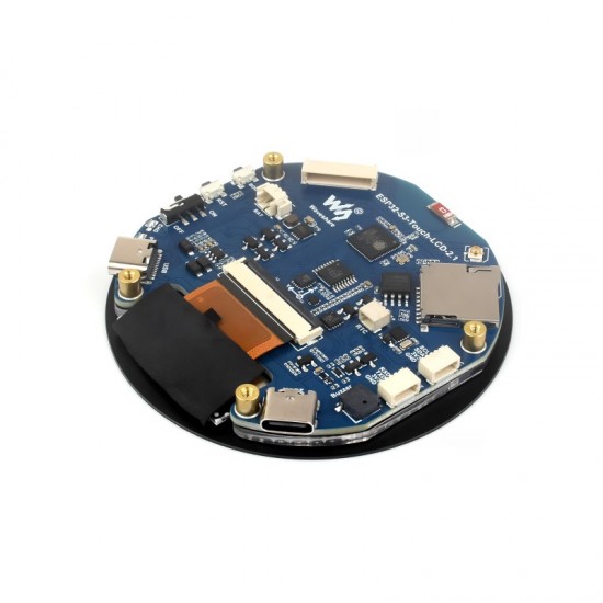 ESP32-S3 2.1inch Capacitive Touch Round Display Development Board, 480×480, IPS, 32-bit LX7 Dual-core Processor, Supports WiFi & Bluetooth, 262K Color