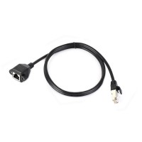 RJ45 Male to Female Screw Panel Mount Ethernet LAN Network Extension Cable - 1.5 Meter Cable Length