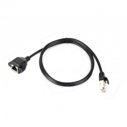 RJ45 Male to Female Screw Panel Mount Ethernet LAN Network Extension Cable - 1.5 Meter Cable Length
