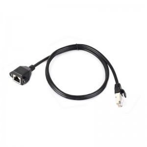 RJ45 Male to Female Screw Panel Mount Ethernet LAN Network Extension Cable - 1.5 Meter Cable Length RJ45 Male to Female Screw Panel Mount Ethernet LAN Network Extension Cable - 1.5 Meter Cable Length