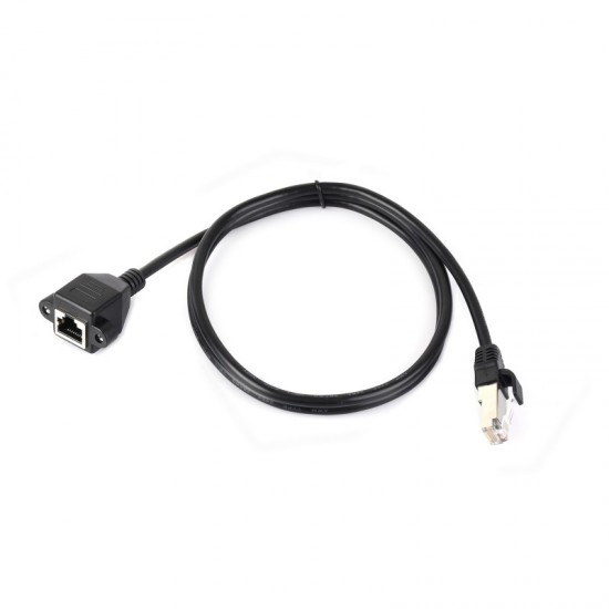 RJ45 Male to Female Screw Panel Mount Ethernet LAN Network Extension Cable - 1.5 Meter Cable Length RJ45 Male to Female Screw Panel Mount Ethernet LAN Network Extension Cable - 1.5 Meter Cable Length