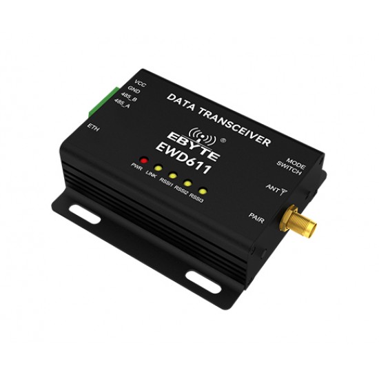 EBYTE EWD611-900NW20(485) Industrial 850MHz~930MHz Wireless Video & Data Transmission Radio | RS485 + RJ45 Ethernet | 20dBm | 16Mbps | 1km Range